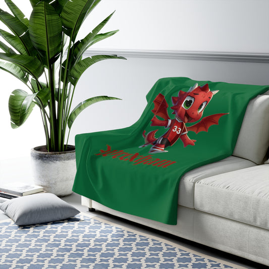 Wrexham Mini Red Dragon Sherpa Fleece Blanket