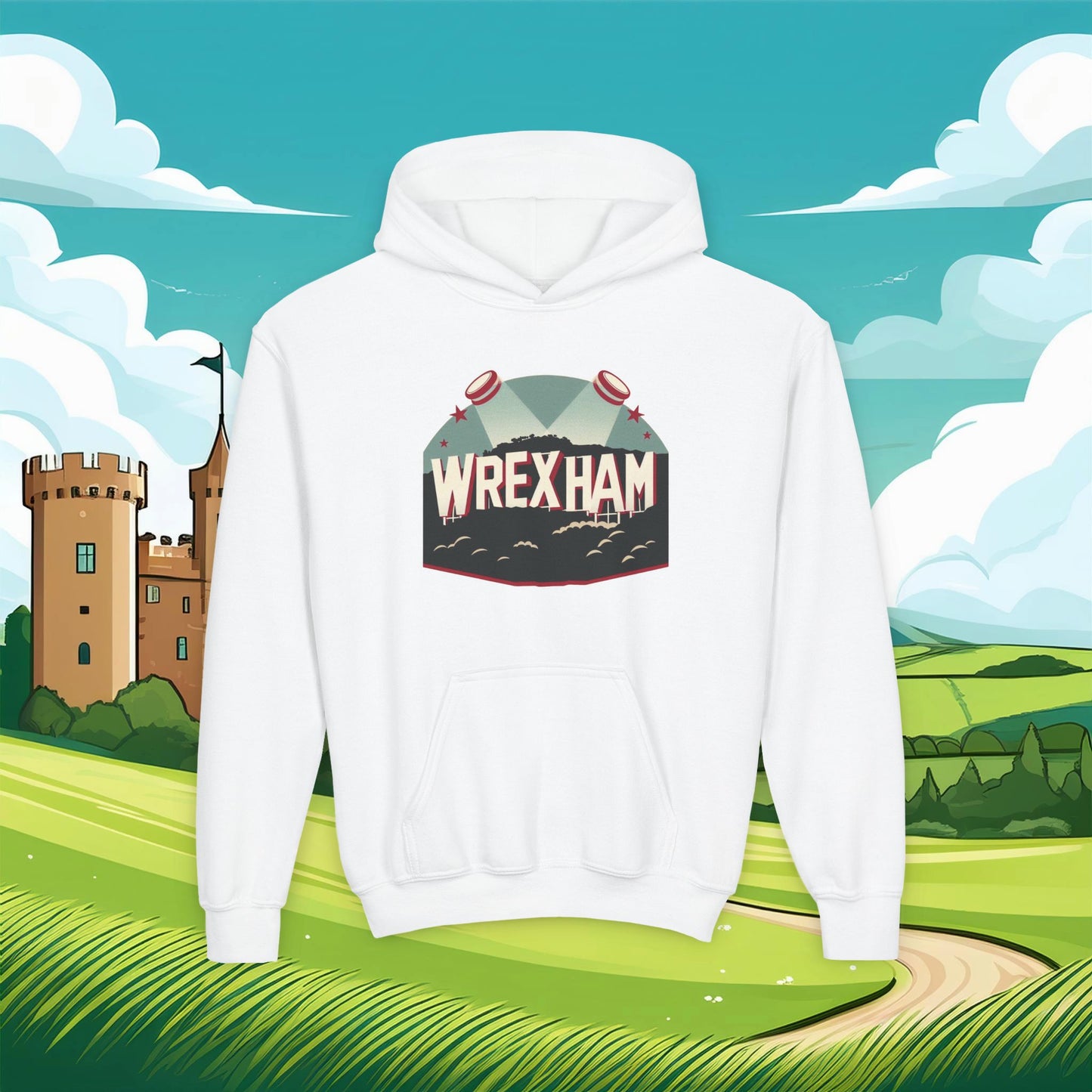 Wrexham Hollywood Sign Youth Hoodie