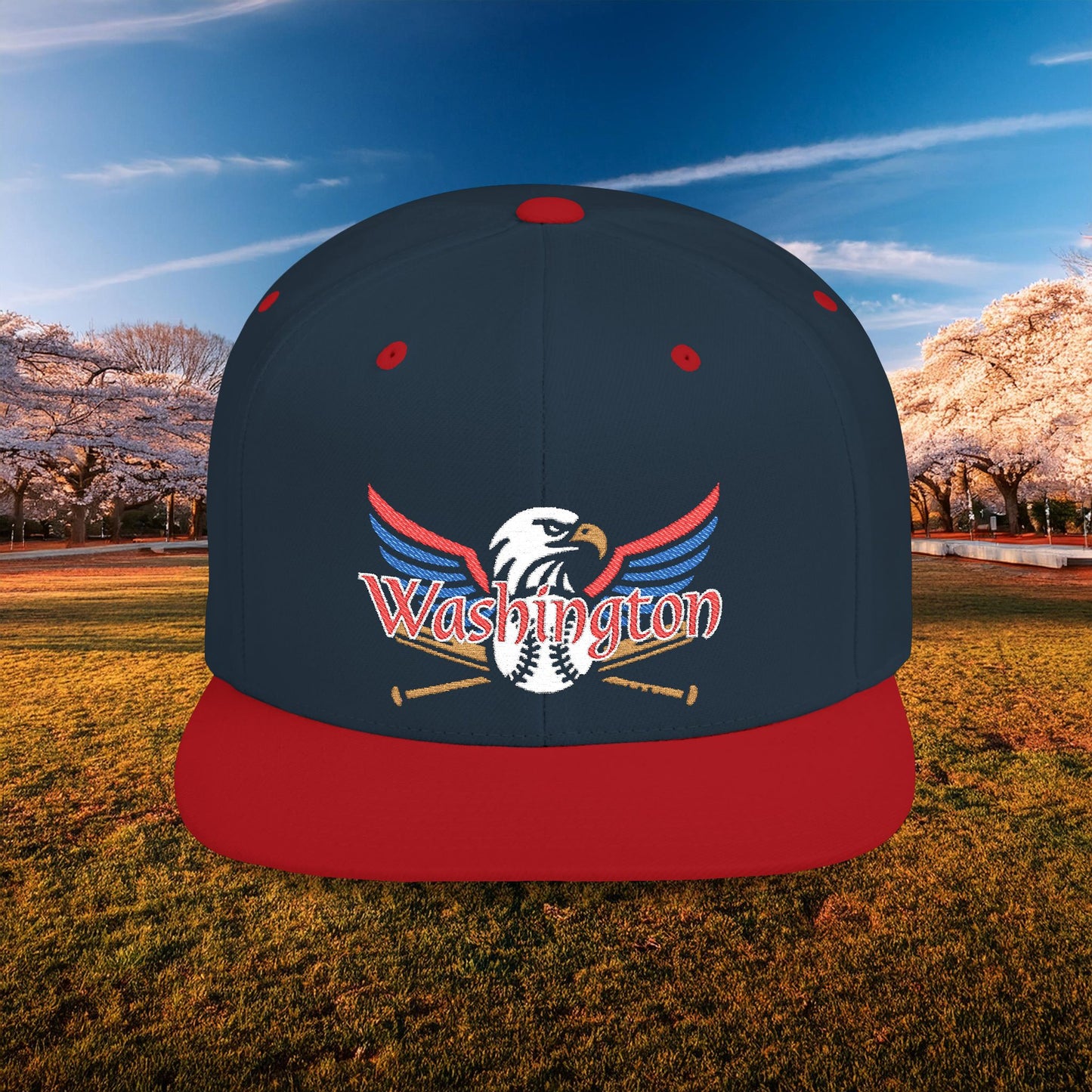 Washington Baseball Eagle Logo Flat Bill Snapback