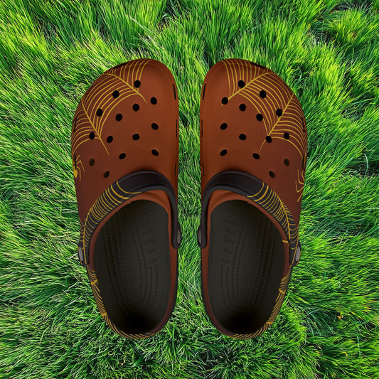 Orange Spider Web Foam Clogs