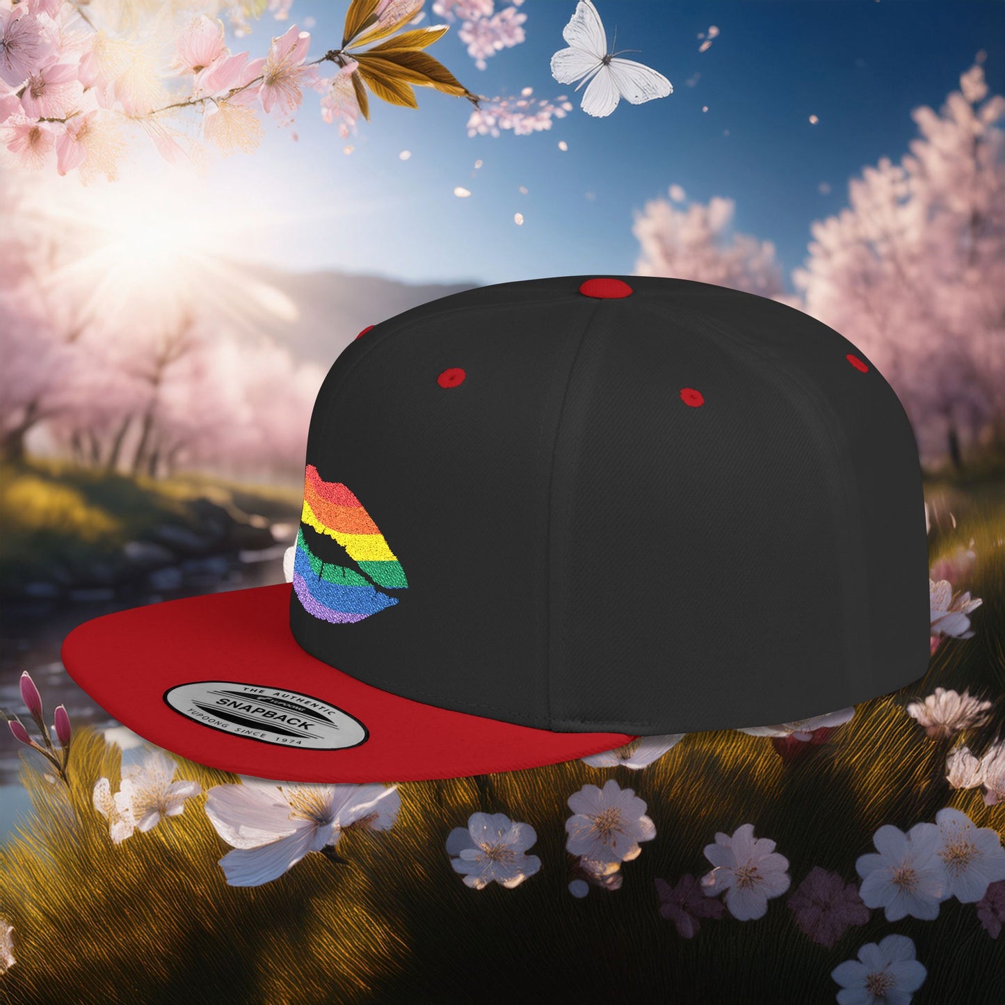 Rainbow Kiss Flat Bill Snapback