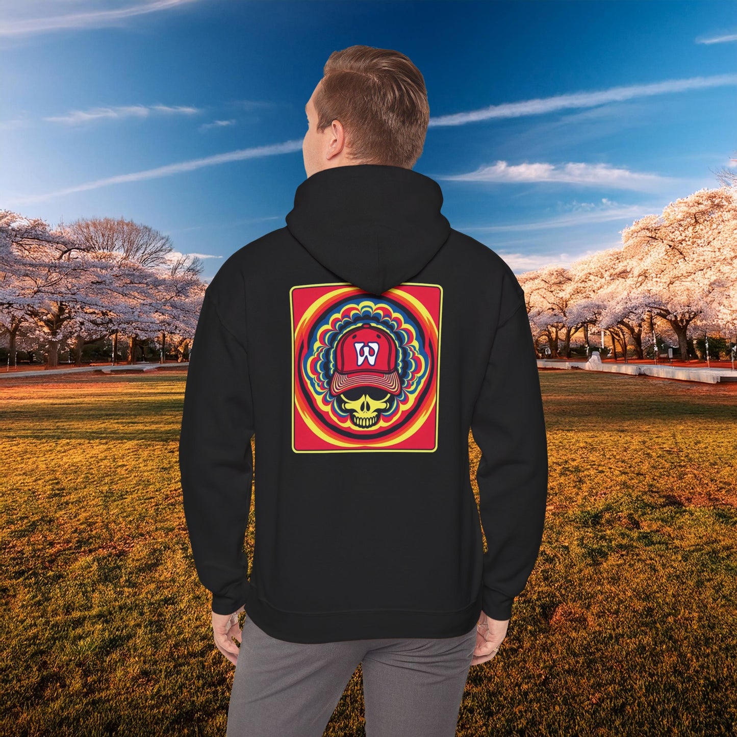 Psychedelic Funky W Skull Hoodie