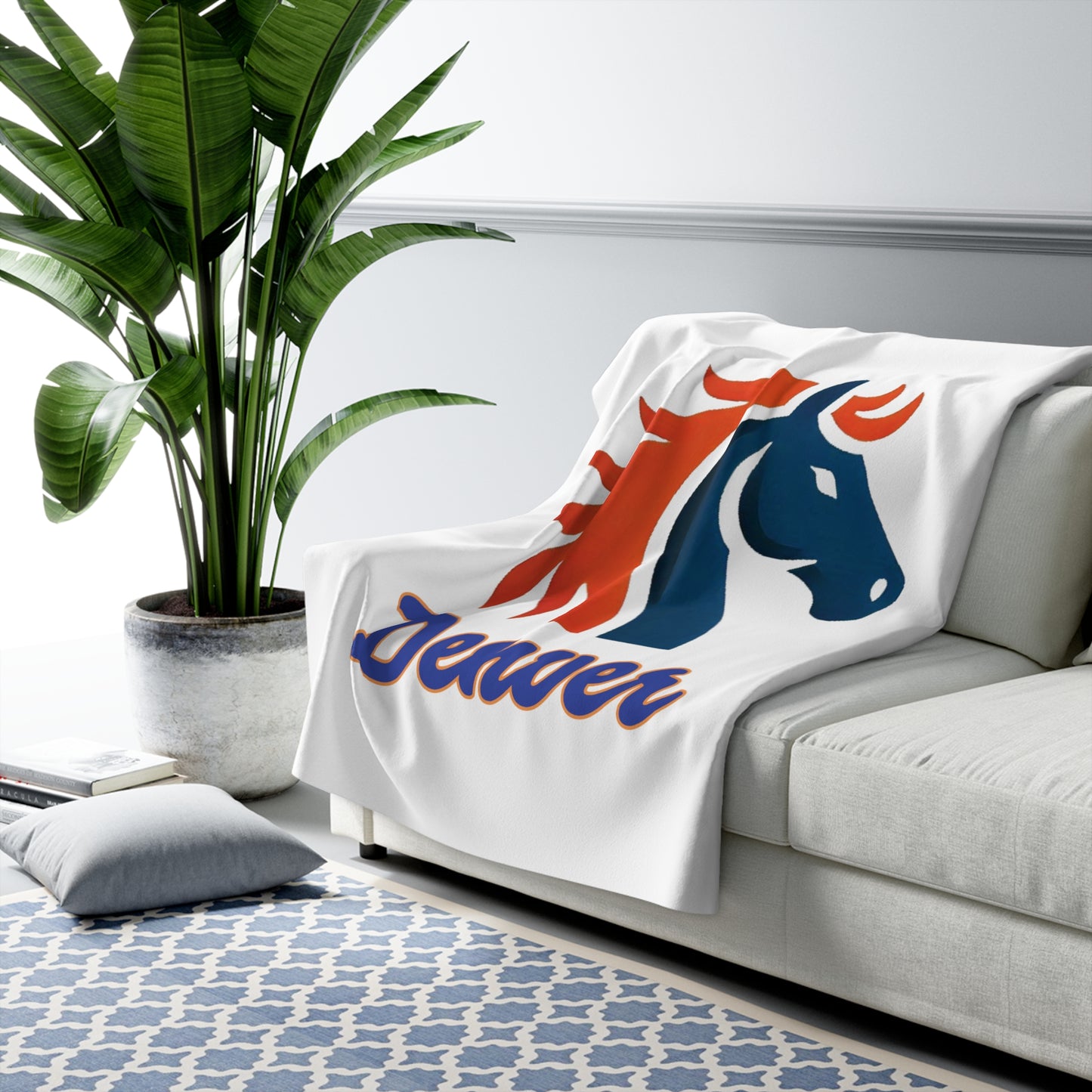 Denver Football Sherpa Fleece Blanket