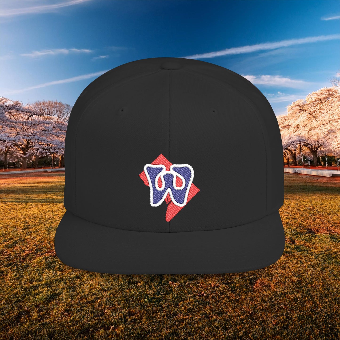 Washington Funky W Flat Bill Snapback - Blue