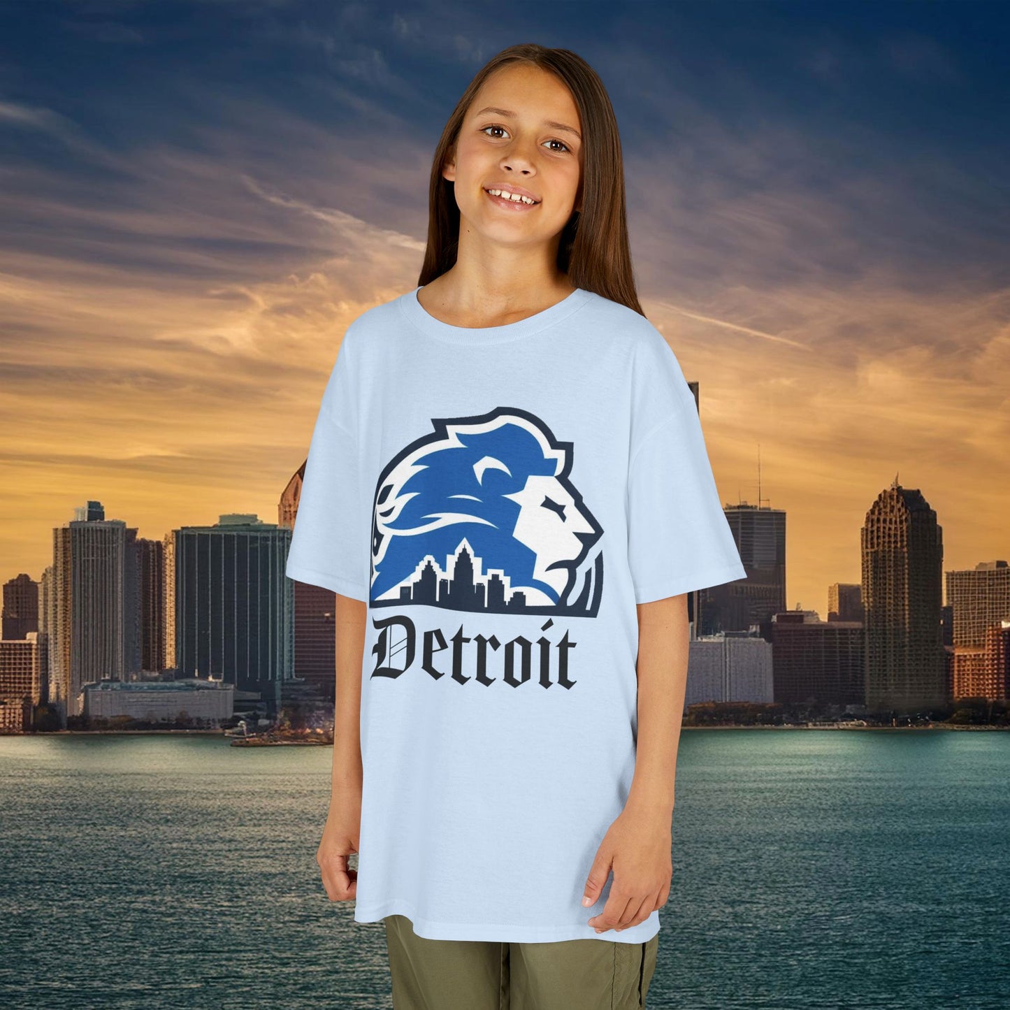 Detroit Football Skyline Kids Tee