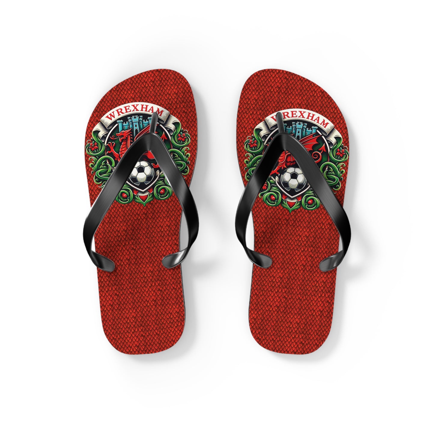 Wrexham Dragon Scale Flip Flops