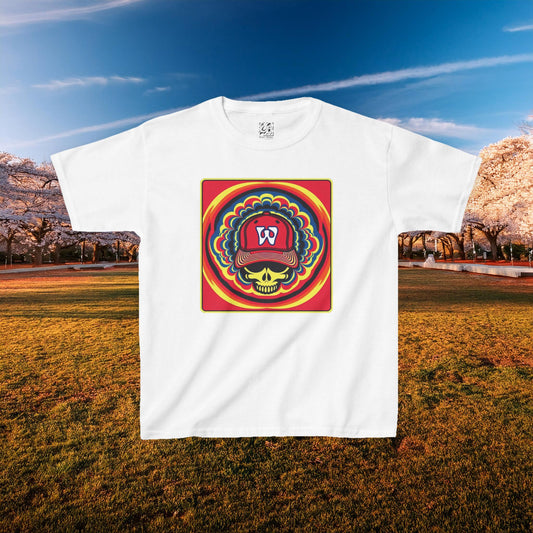 Psychedelic Funky W Skull Kids Tee
