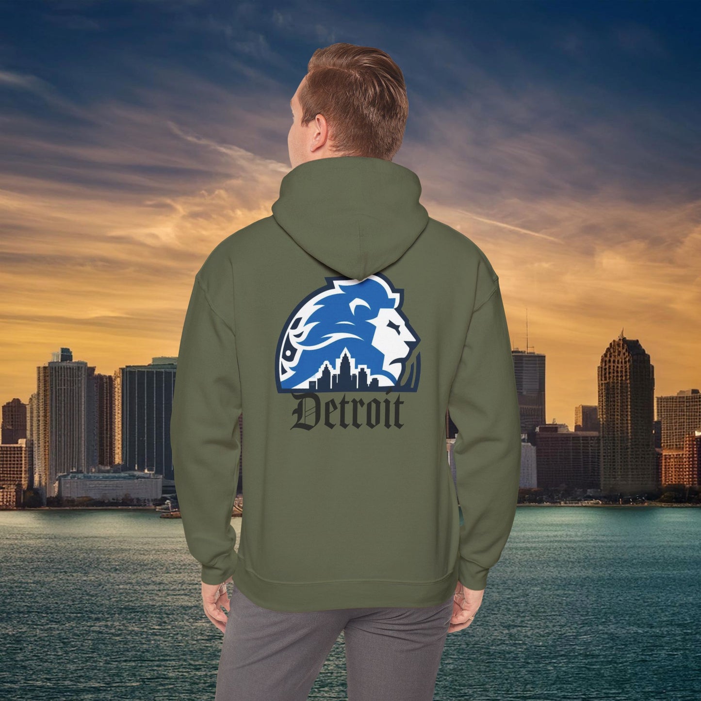 Detroit Football Skyline Hoodie