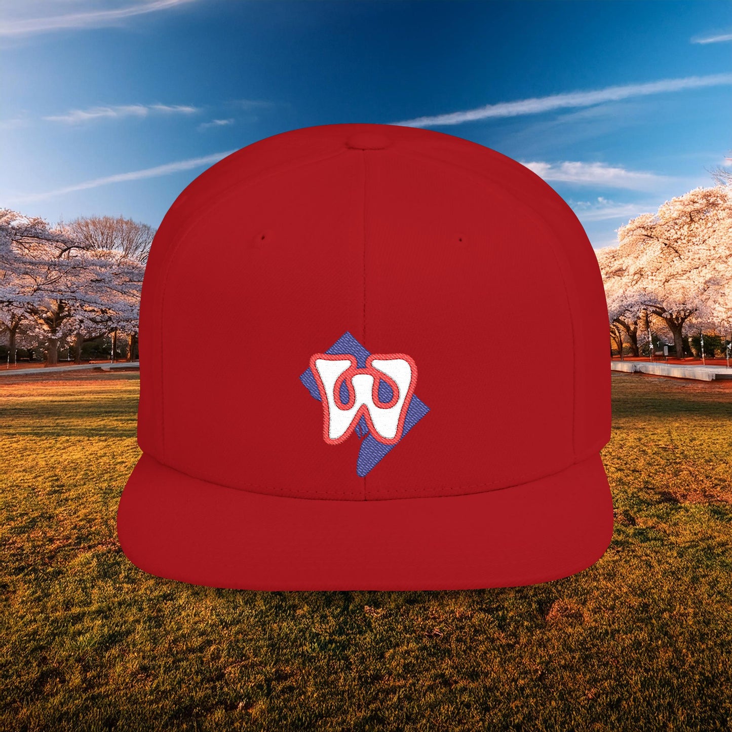 Washington Funky W Flat Bill Snapback - White