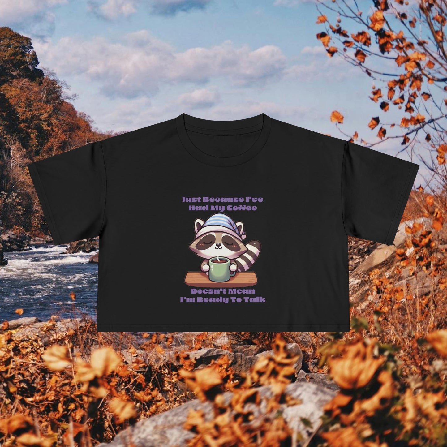 Raccoon Coffee Women's Crop Tee