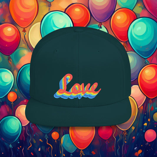 Rainbow Love Flat Bill Snapback