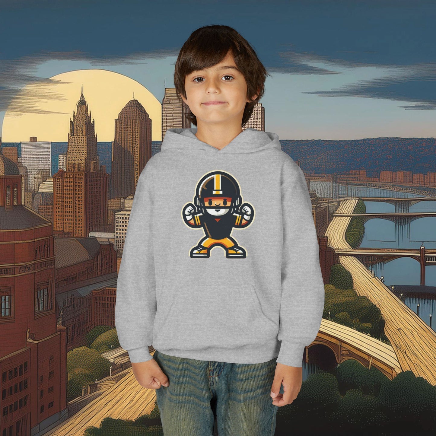 Mini Pittsburgh Football Player Youth Hoodie