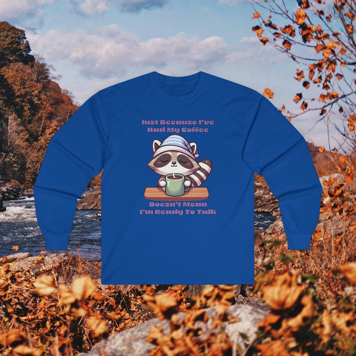 Raccoon Coffee Long Sleeve Tee