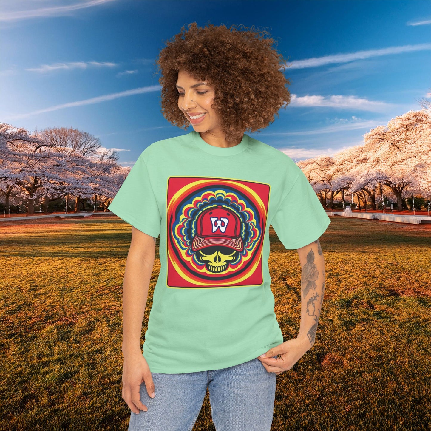 Psychedelic Funky W Skull Tee