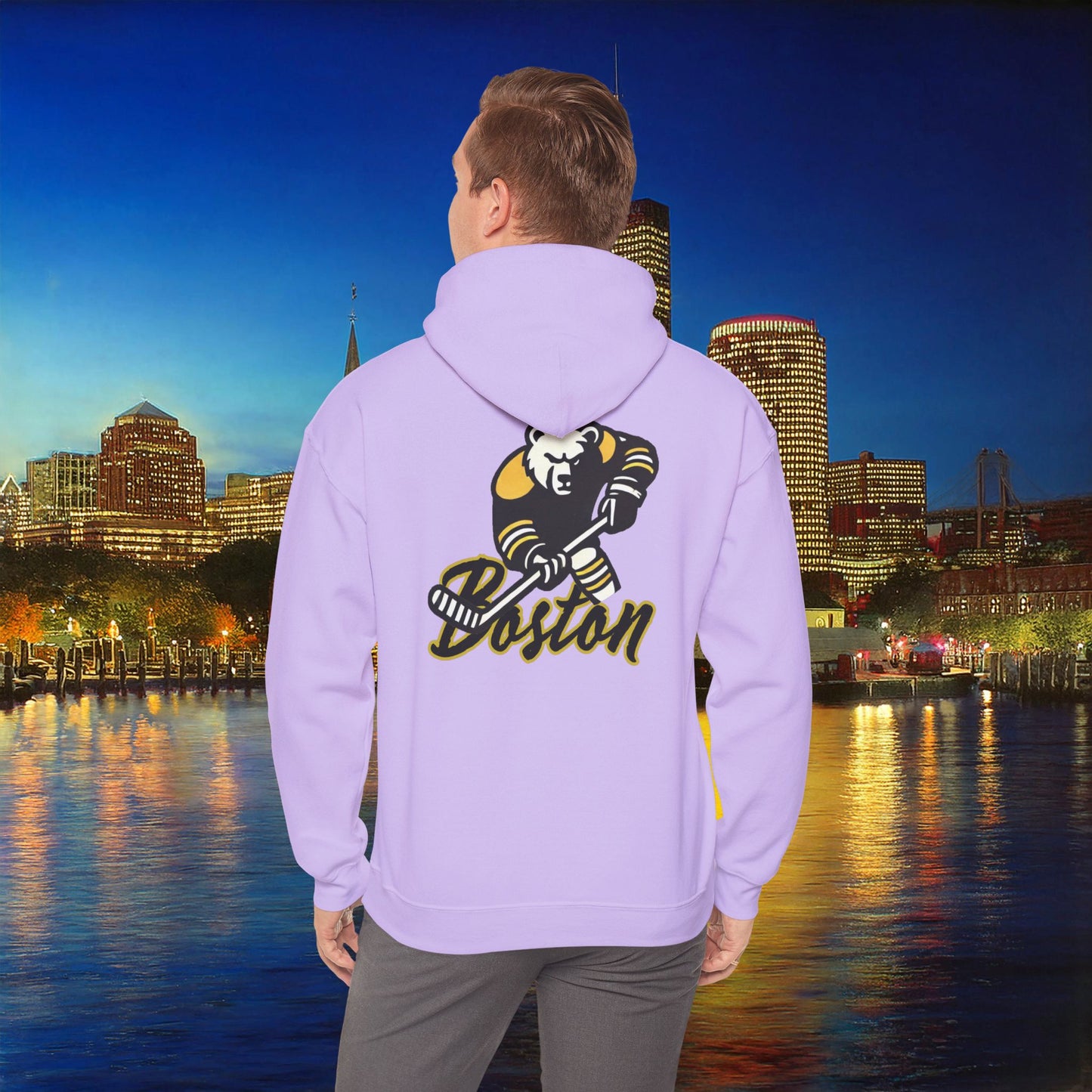 Boston Hockey Bear Hoodie