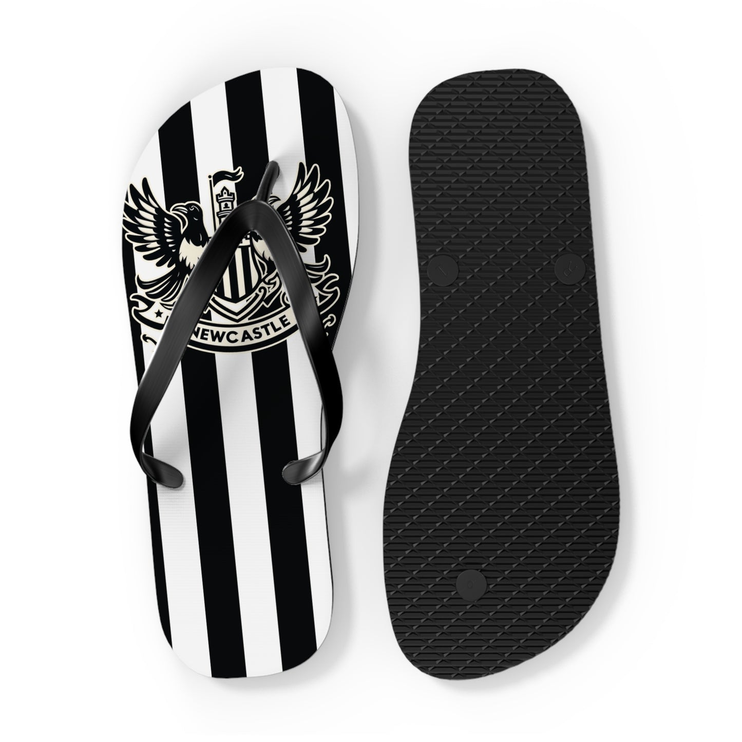 Newcastle United B&W Crest Flip Flops