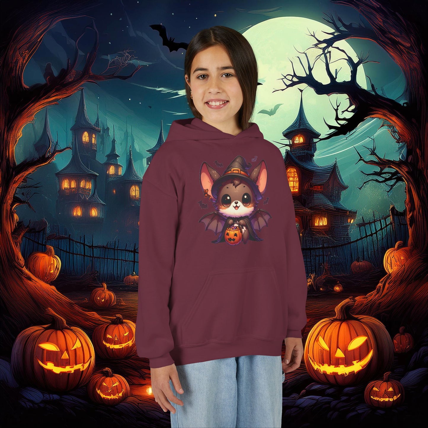 Cute Bat Youth Hoodie