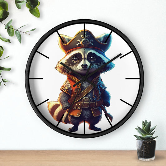 Raccoon Pirate Wall Clock