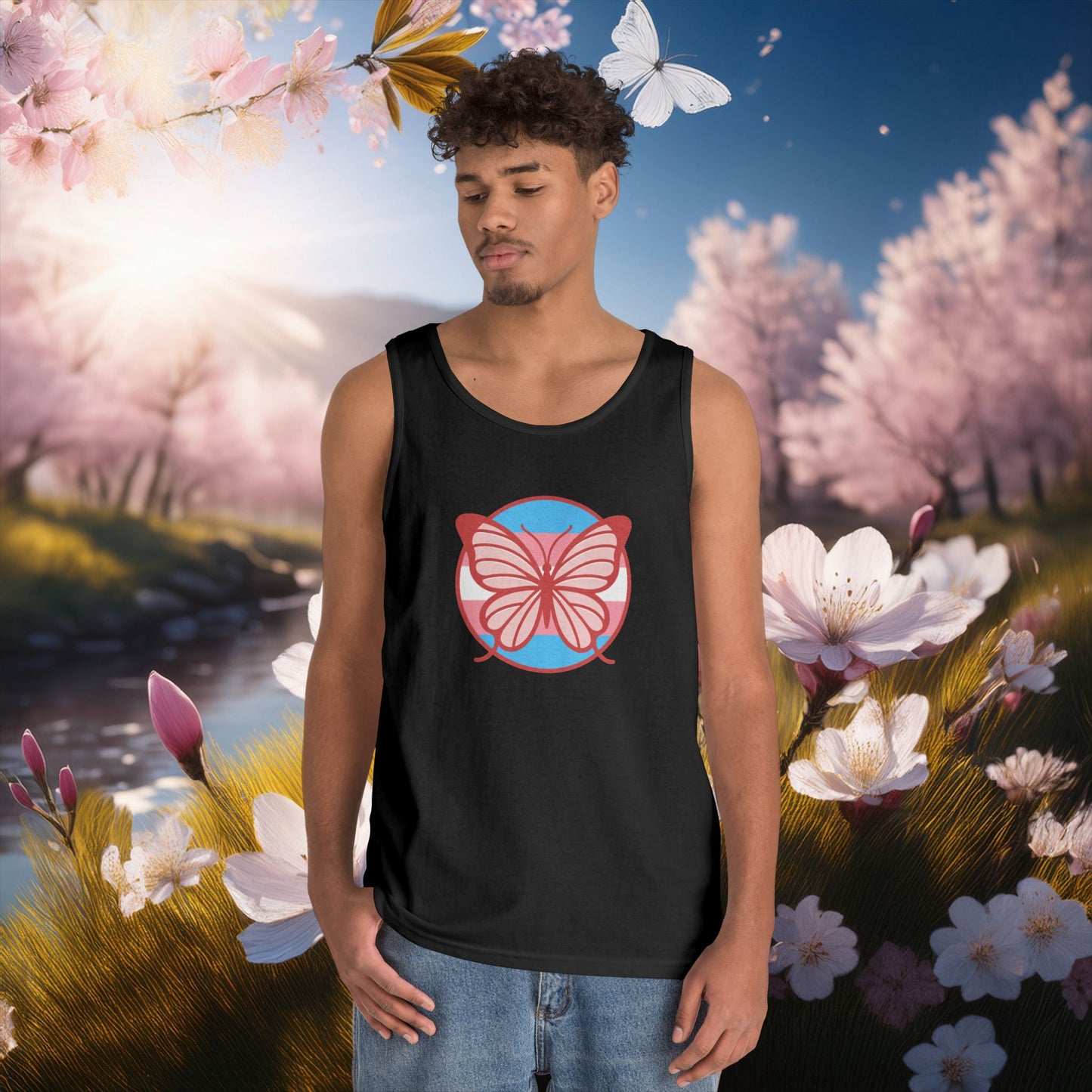 The T Elders Butterfly Unisex Heavy Cotton Tank Top