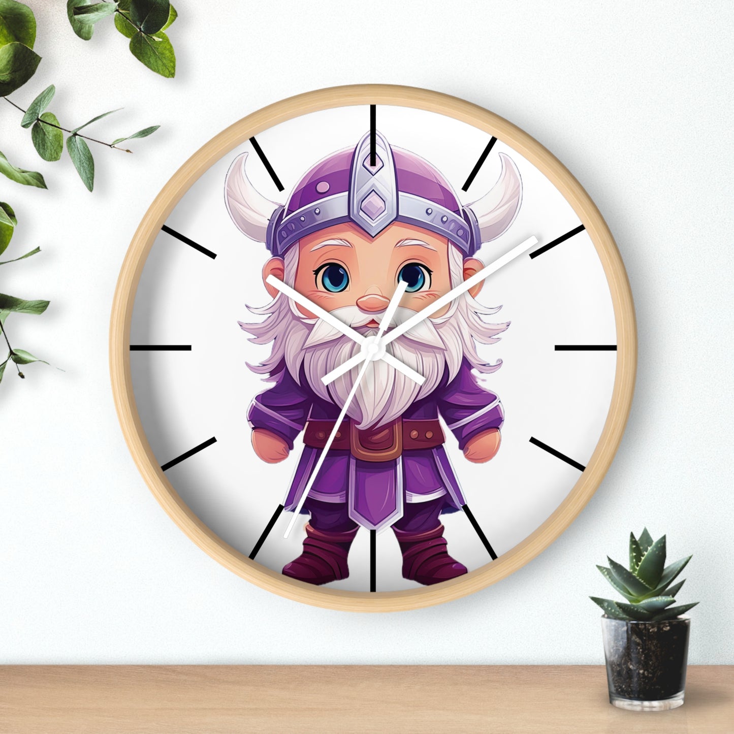 Purple Viking Wall Clock