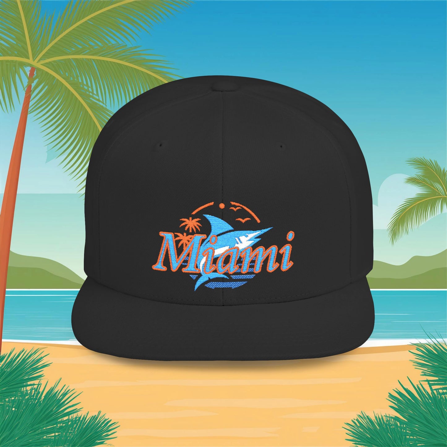 Miami Baseball Logo Flat Bill Snapback