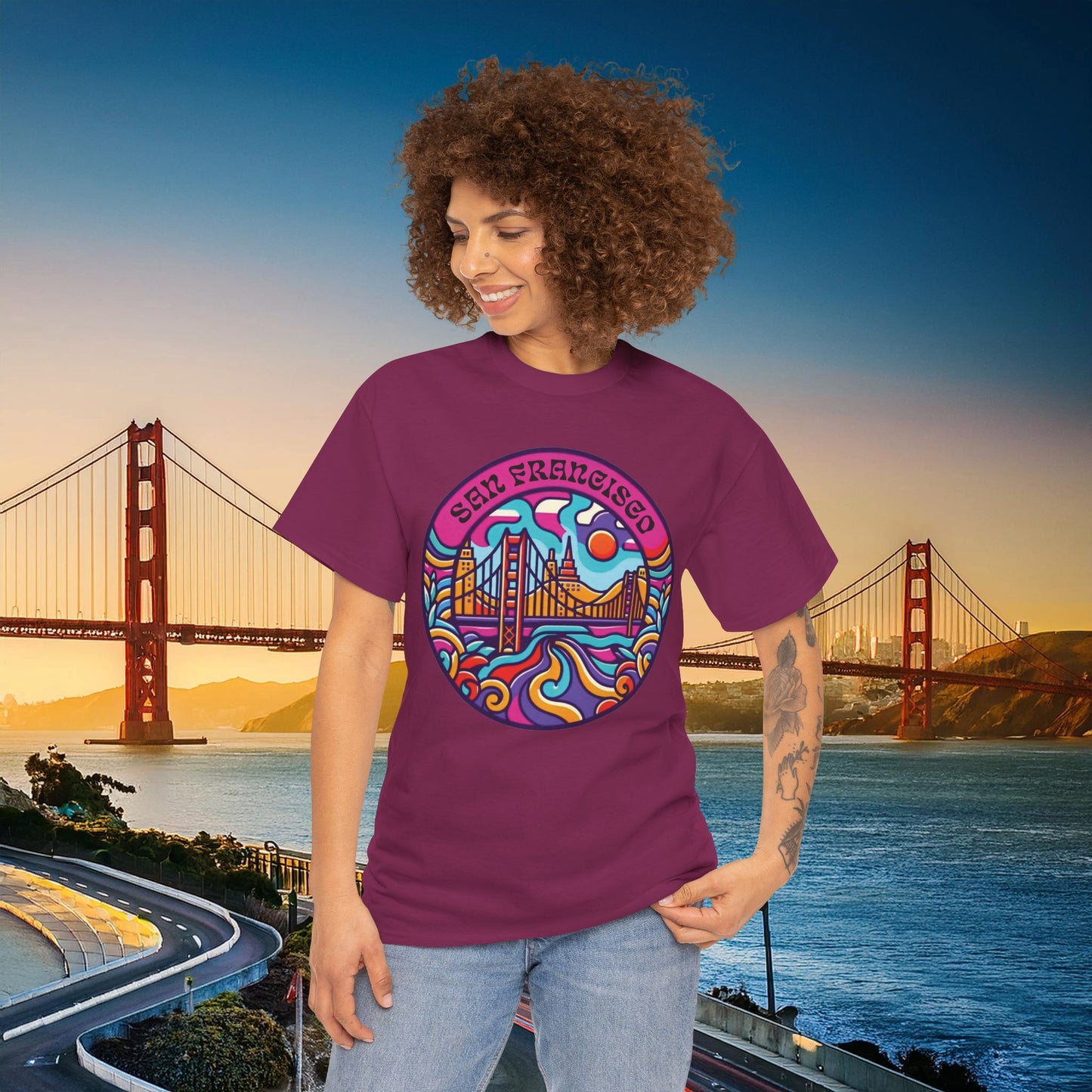 Vibrant San Francisco Psychedelic Tee