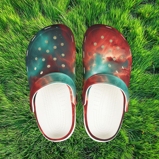 Red Galaxy Kid's Foam Clogs