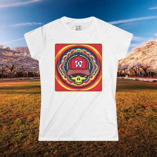Psychedelic Funky W Skull Women's Softstyle Tee