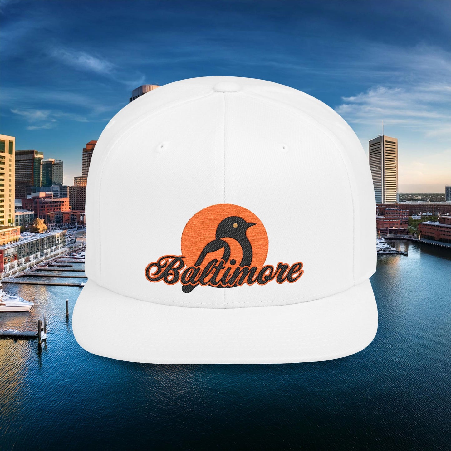 Baltimore Oriole Flat Bill Snapback