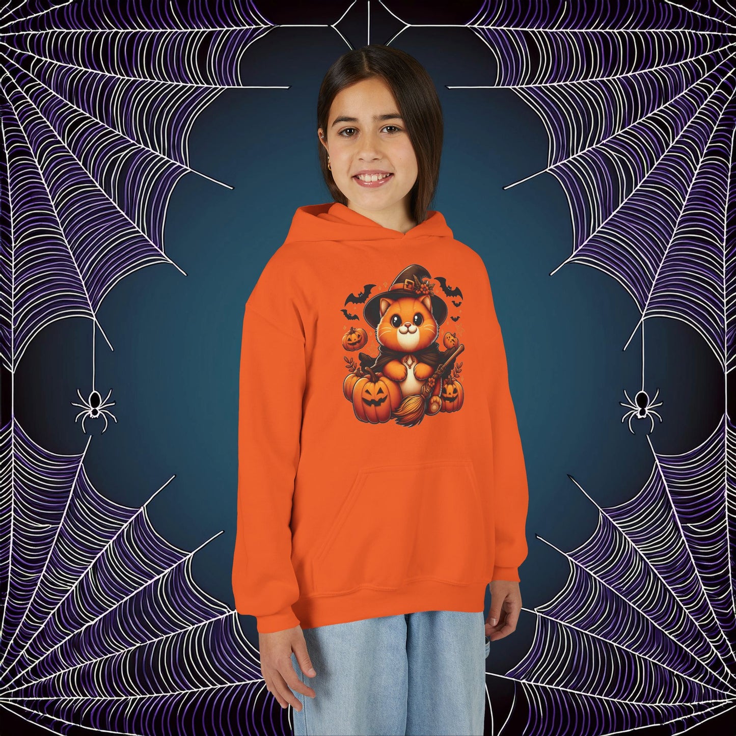 Halloween Cat Youth Hoodie