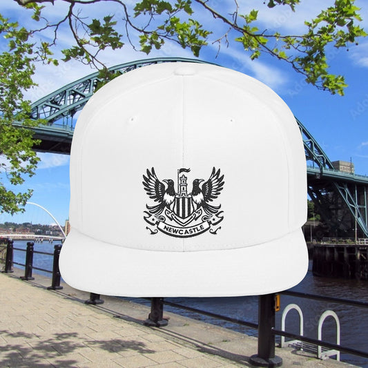 Newcastle United B&W Crest Flat Bill Snapback