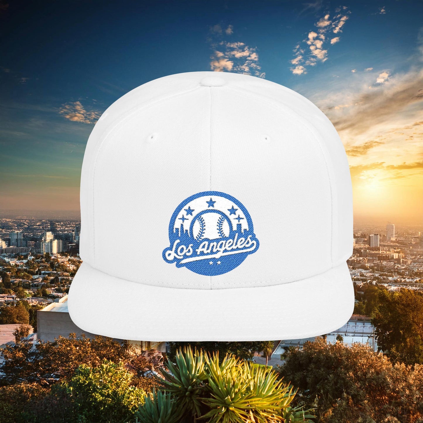 LA Blue Baseball Flat Bill Snapback