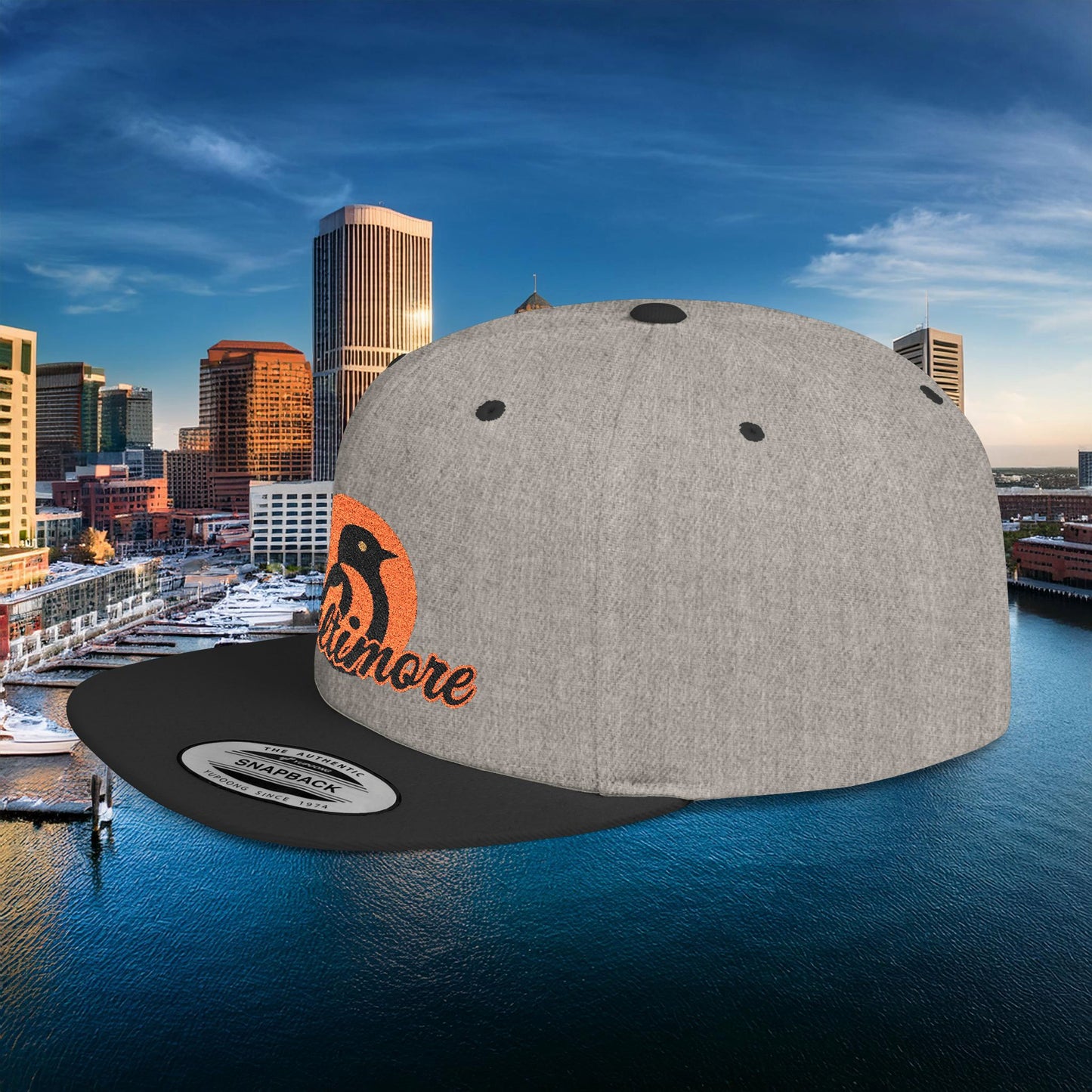 Baltimore Oriole Flat Bill Snapback