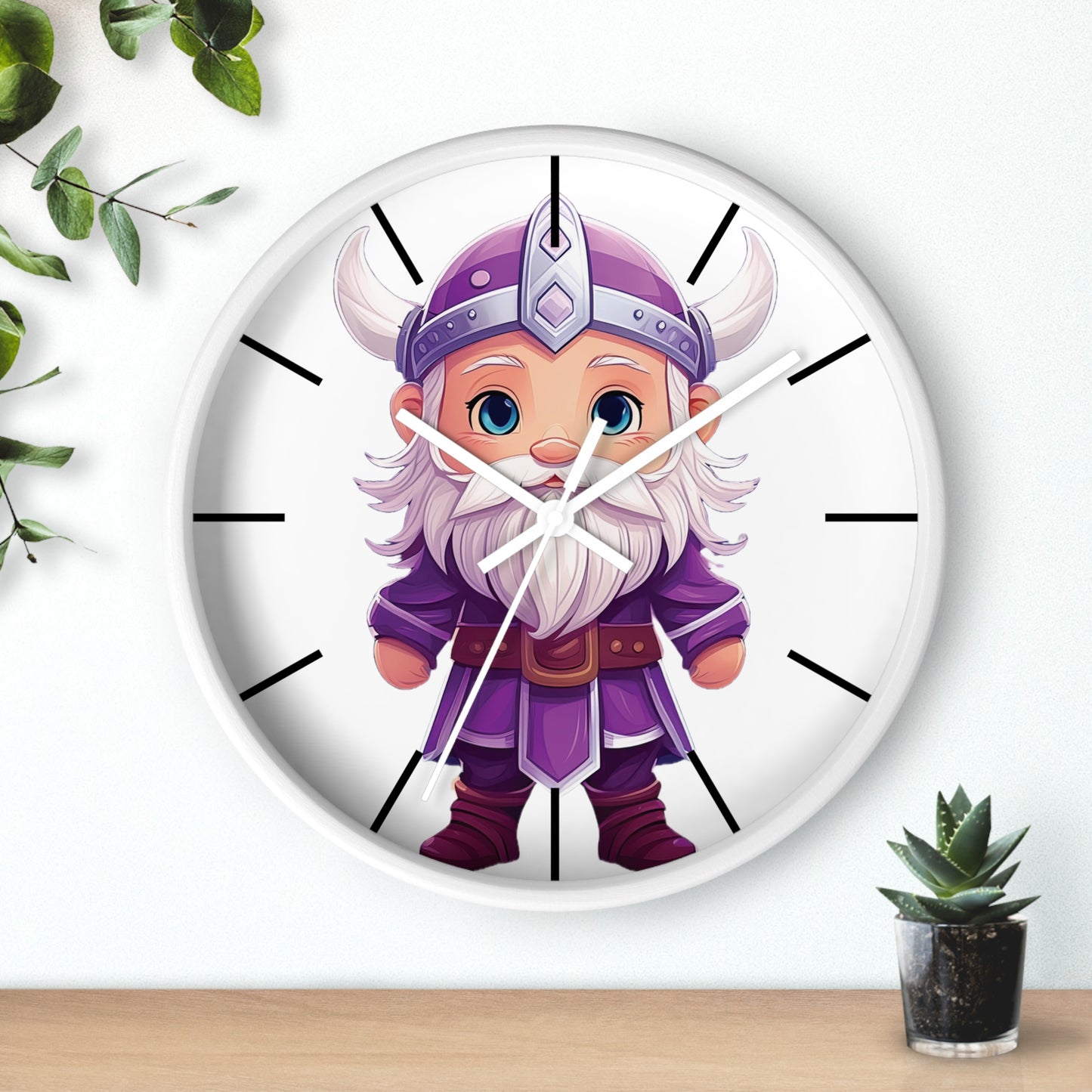 Purple Viking Wall Clock