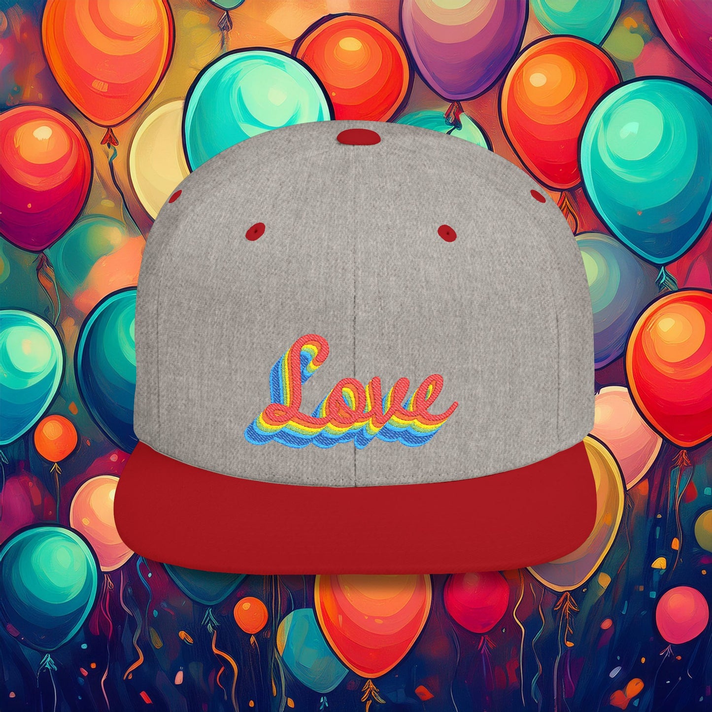 Rainbow Love Flat Bill Snapback