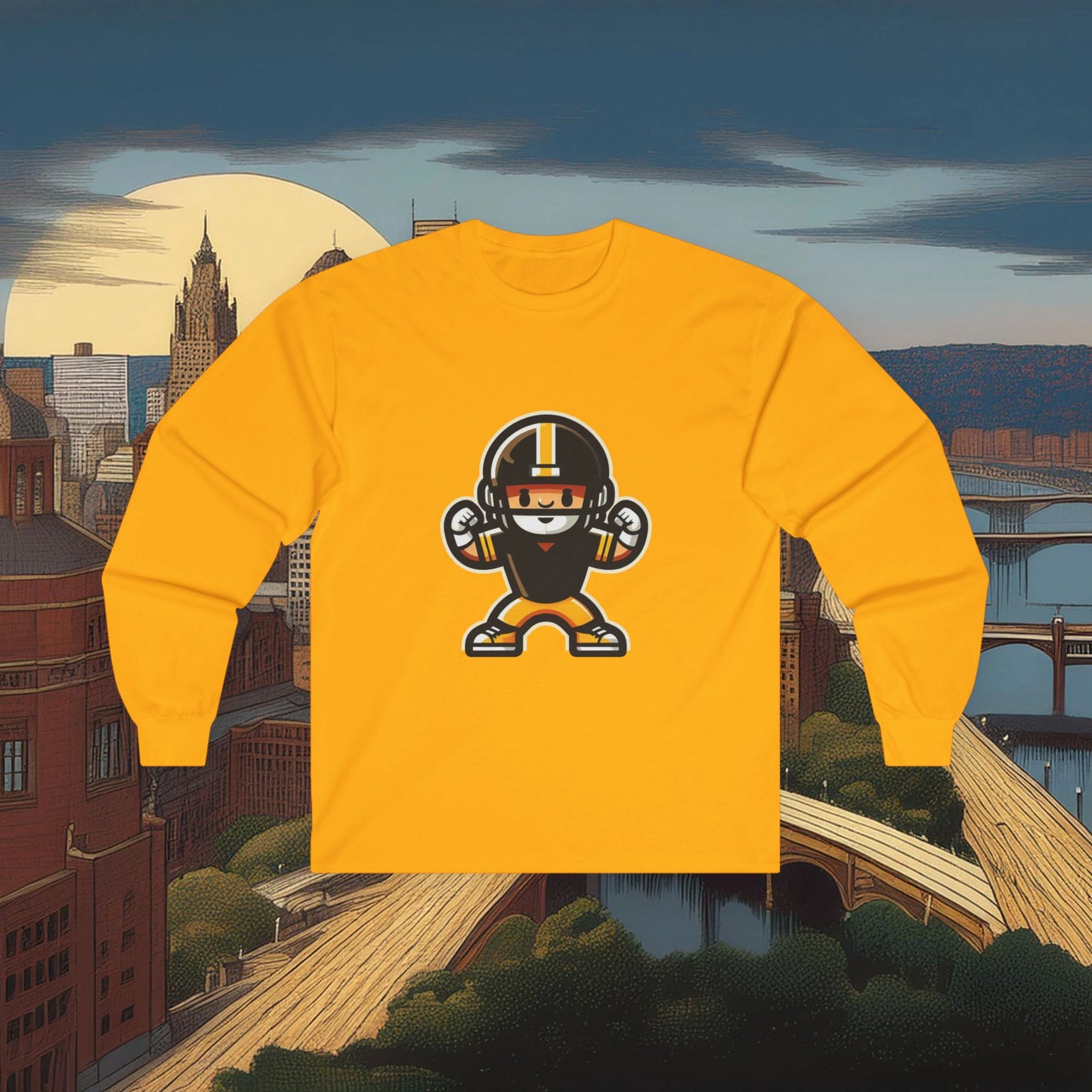 Mini Pittsburgh Football Player Long Sleeve Tee