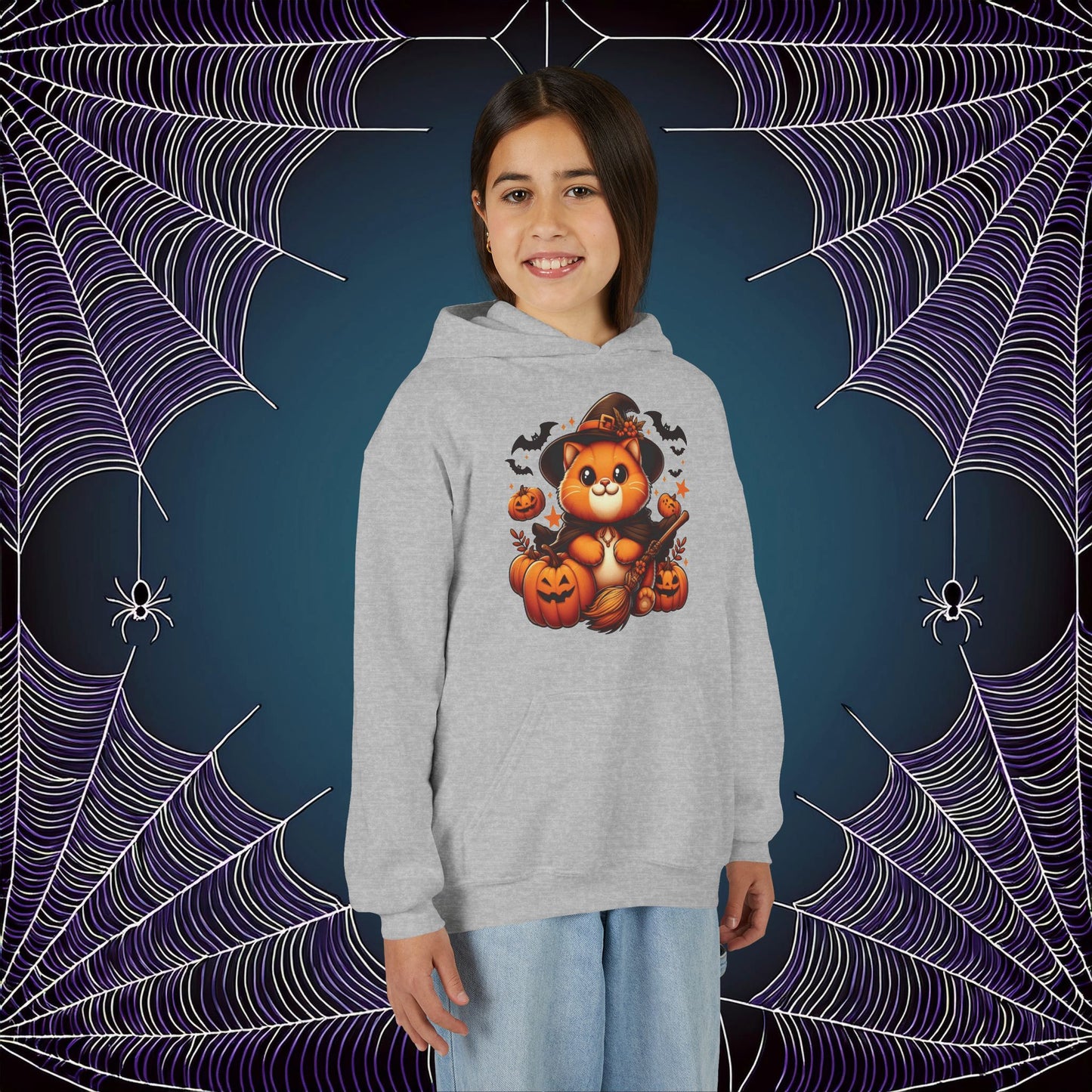 Halloween Cat Youth Hoodie