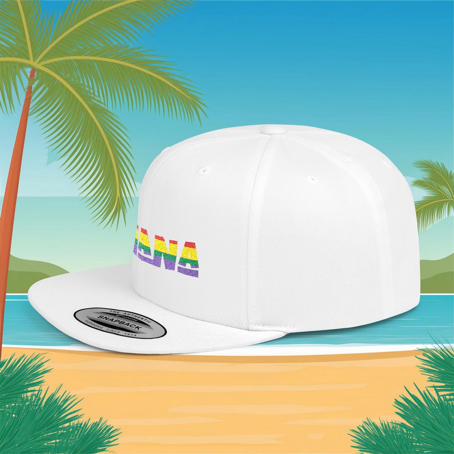 Rainbow Ohana Flat Bill Snapback