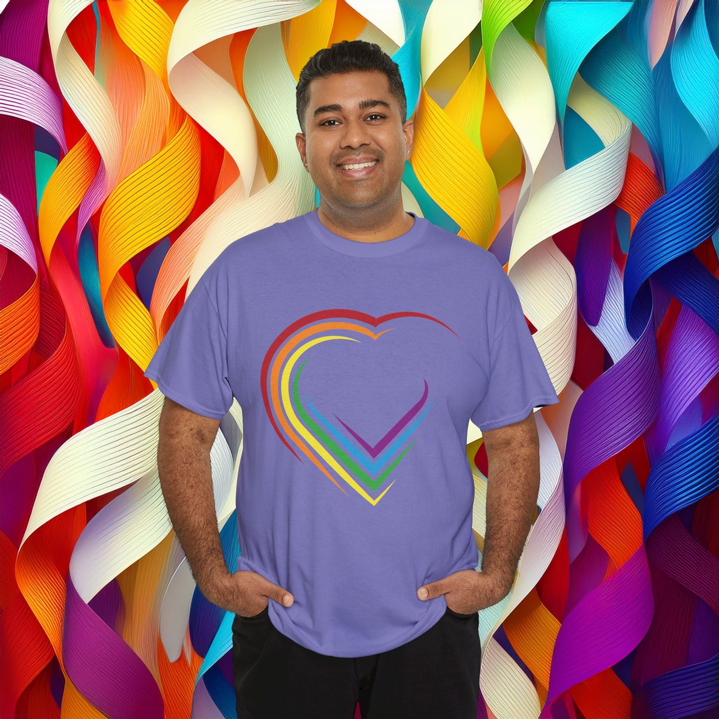 Rainbow Heart Unisex Tee