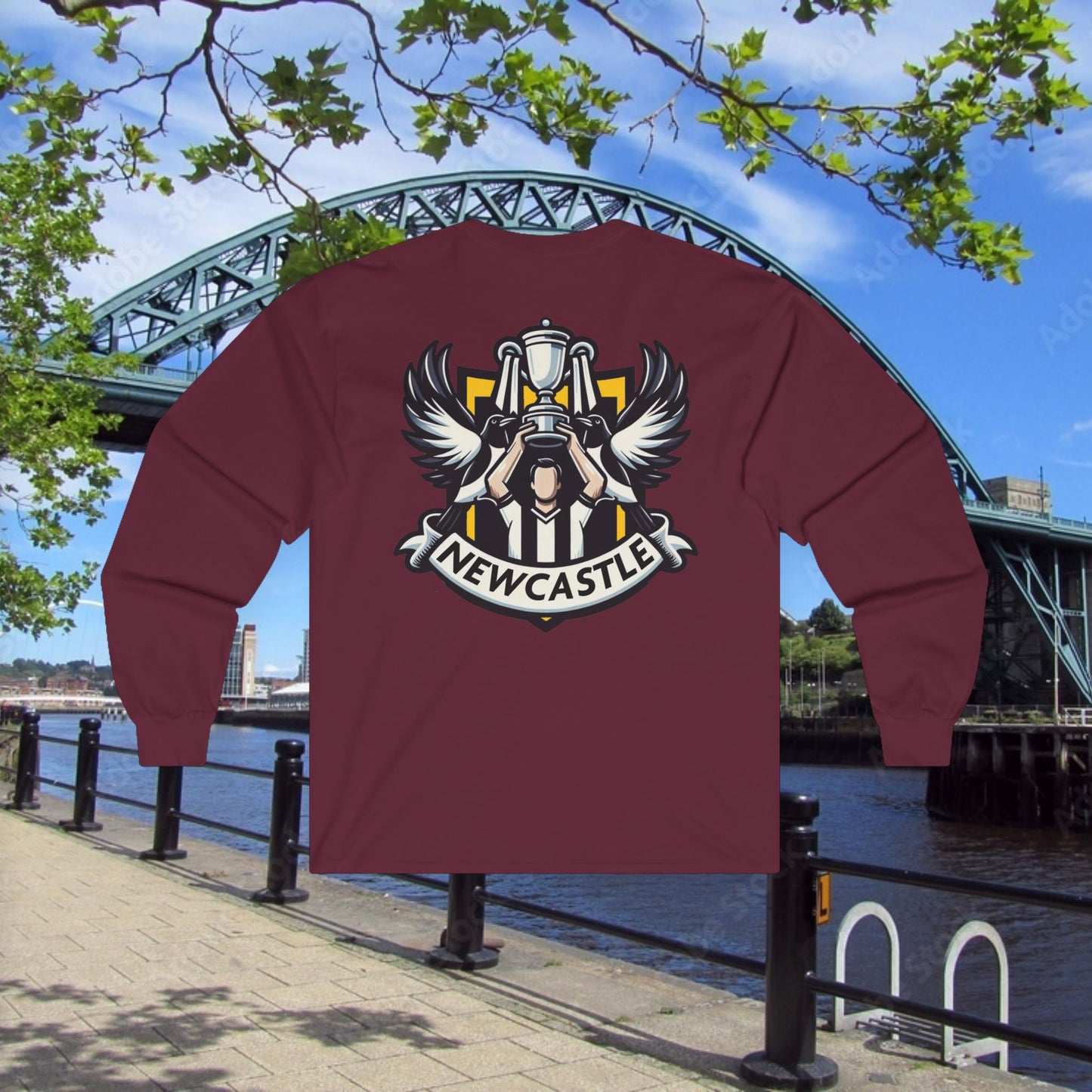 Newcastle Cup Champions Crest Long Sleeve Tee