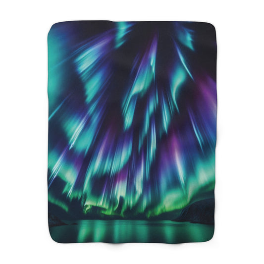 Northern Lights Sherpa Fleece Blanket
