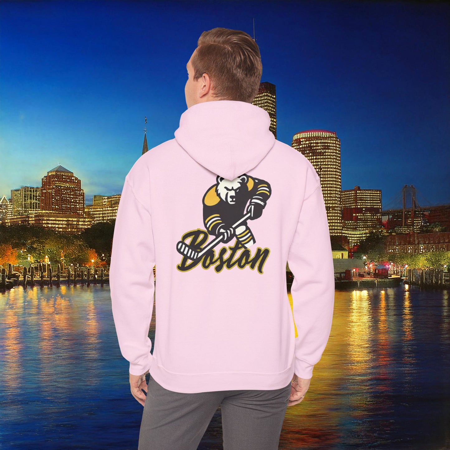 Boston Hockey Bear Hoodie