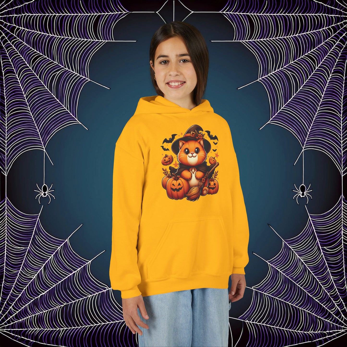 Halloween Cat Youth Hoodie