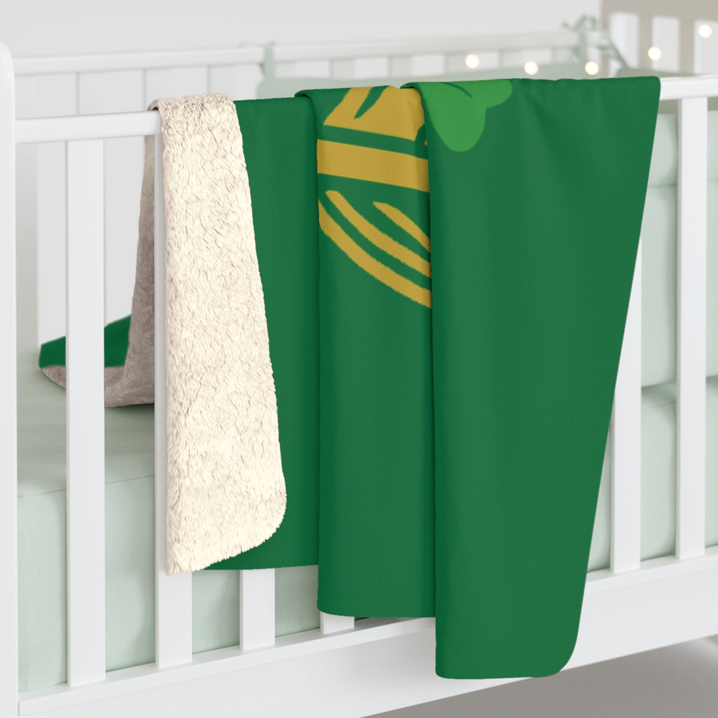 Harp and Shamrock Sherpa Fleece Blanket