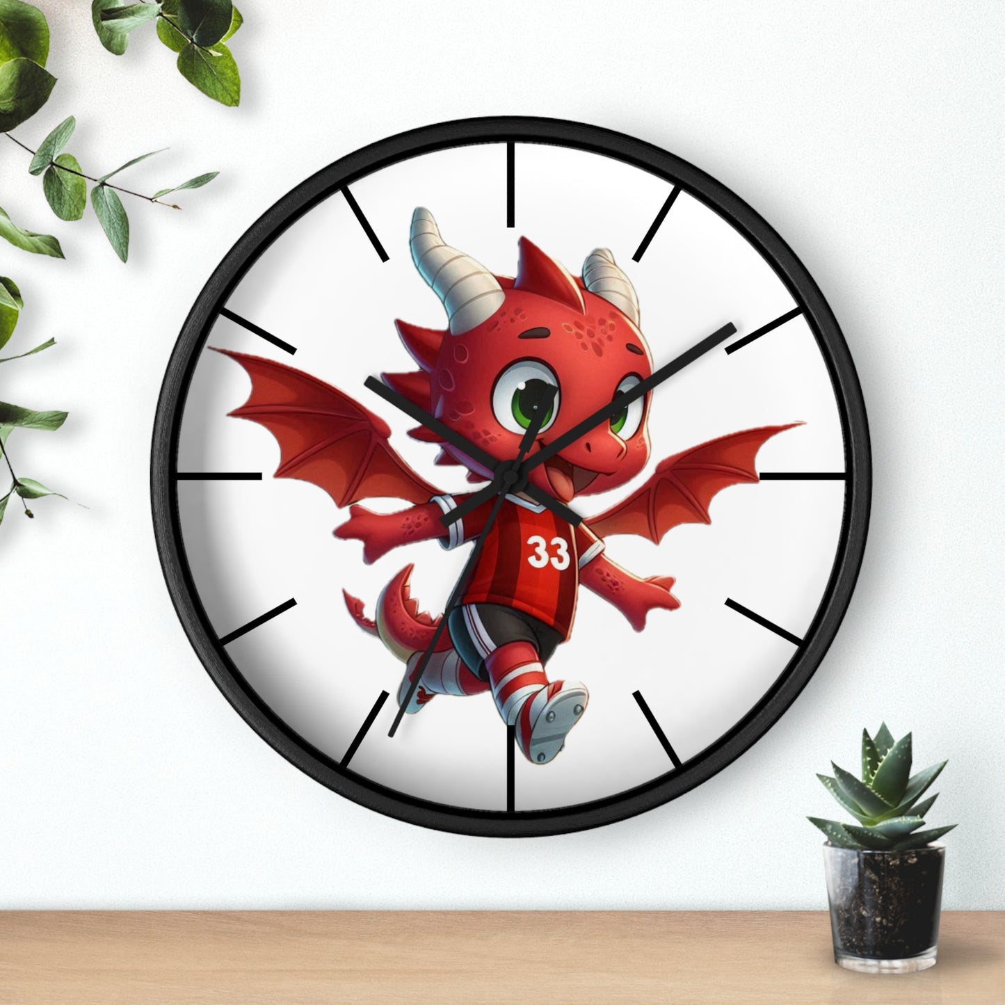 Mini Red Dragon Fan Wall Clock