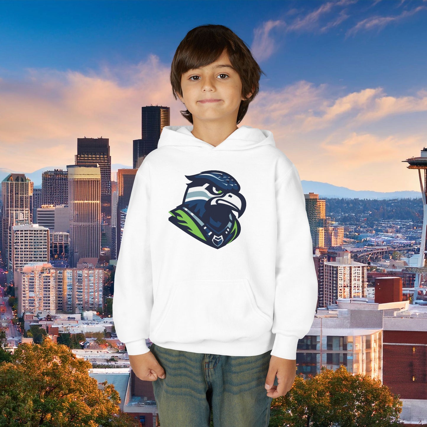 Seattle Football Crest Youth Hoodie