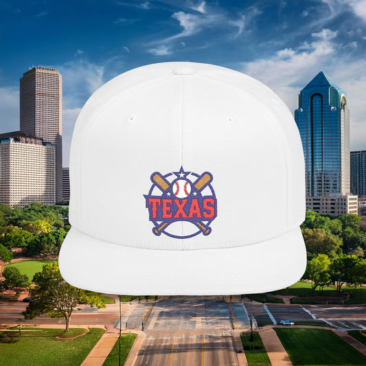 Texas Baseball Logo Flat Bill Snapback