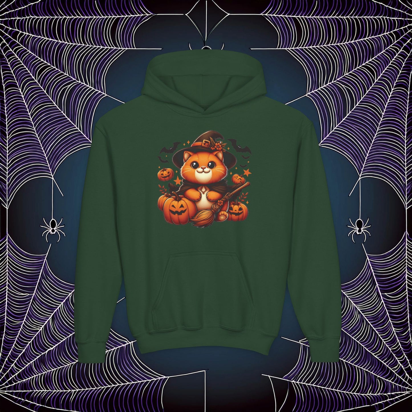 Halloween Cat Youth Hoodie