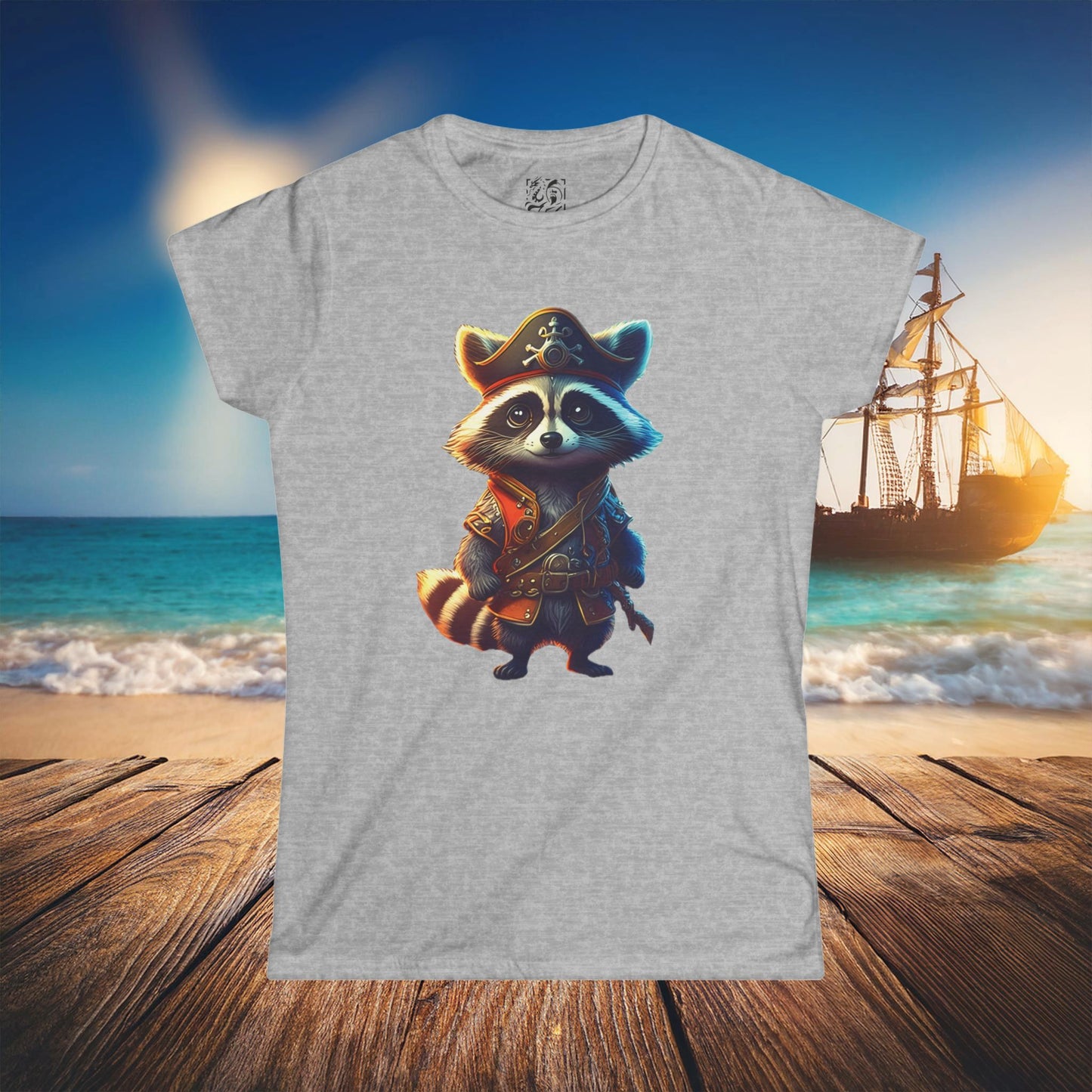 Raccoon Pirate Women's Softstyle Tee
