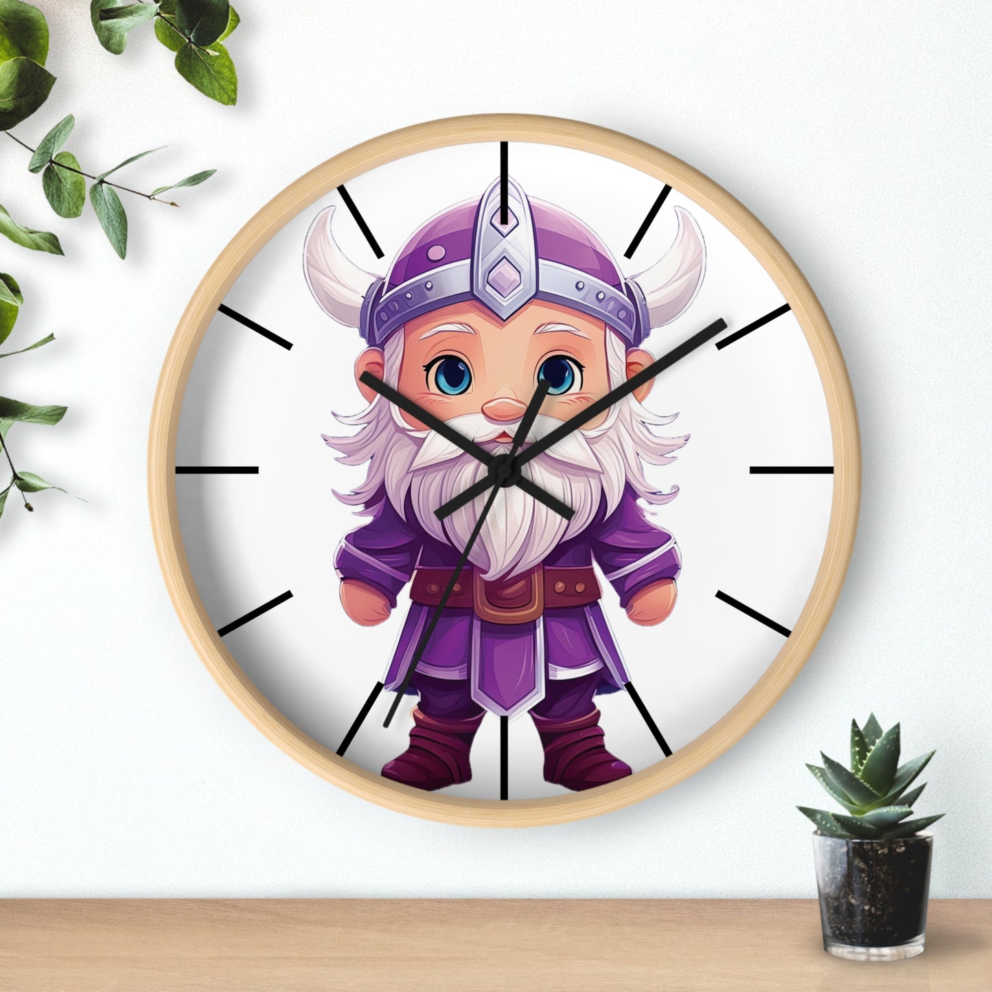 Purple Viking Wall Clock